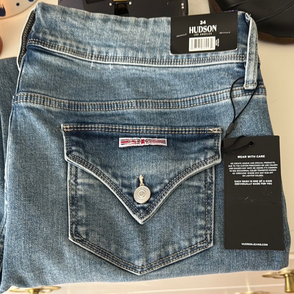 Hudson Blue Denim Straight Leg Jeans